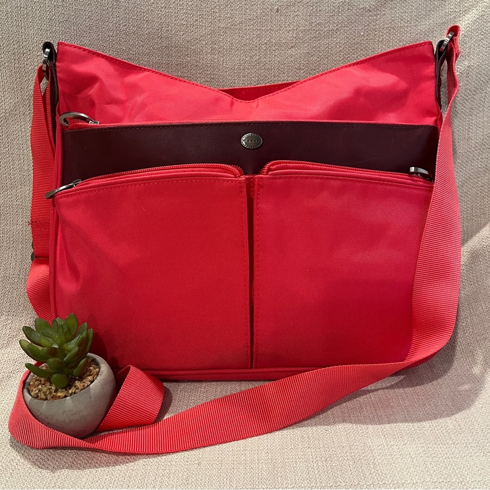 Mosey Hot Pink Nylon Shoulder Bag